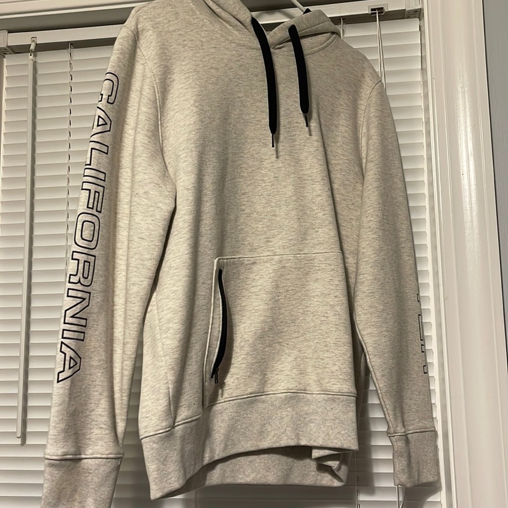 Hollister Mens Medium White-Gray and Black Hoodie